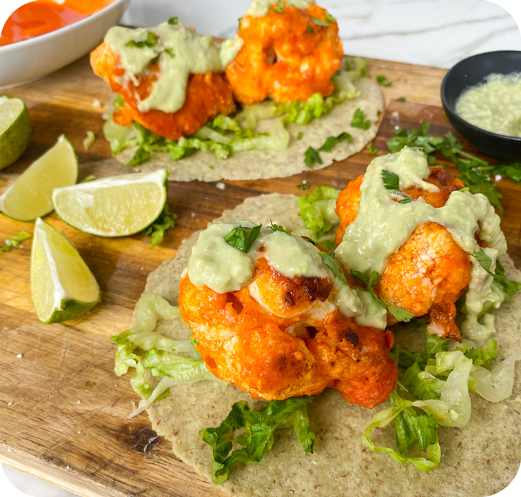 crispybbqcauliflowertacosonunbuntortillas Unbun Foods