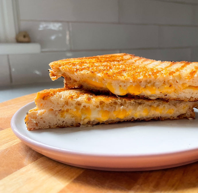 Complete Protein Bread Grilled Cheese with a Crispy Twist!